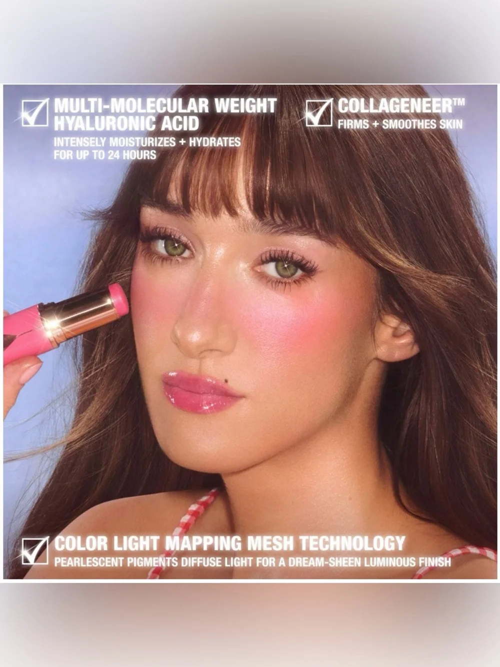 Charlotte Tilbury Unreal Lip+Cheek Glow Blush Sticks — Pinky Glow & Cherry Glow